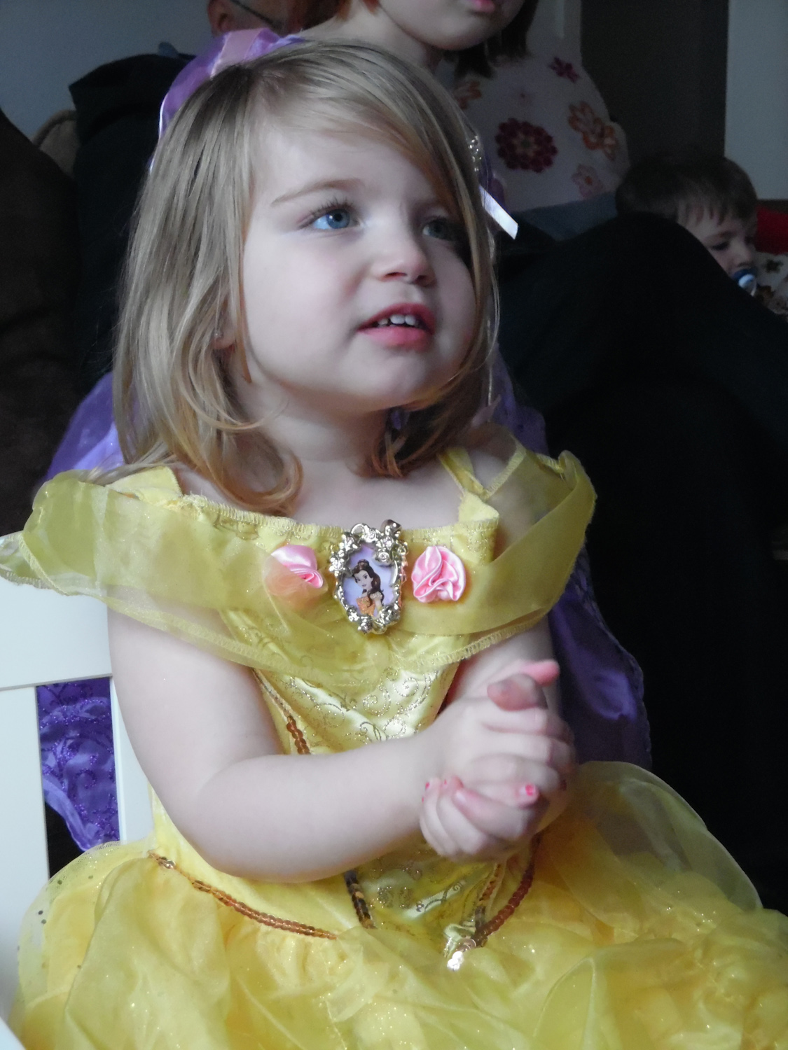 Sara in her Belle princess dress